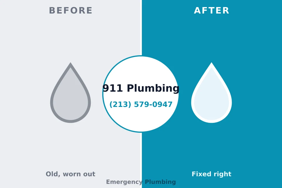 Before and after: plumbing repair Hanna City, IL